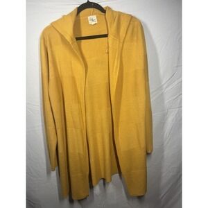 Effeci yellow knit cardigan with a Hood